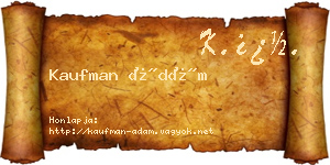 Kaufman Ádám névjegykártya